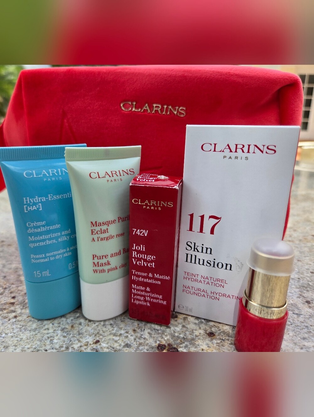 New Clarins Paris Makeup & Skincare Bundle Skin Illusion Foundation + Lipsticks